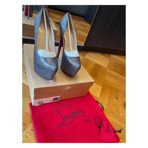 Christian Louboutin Silver Daffodile Glitter Pumps